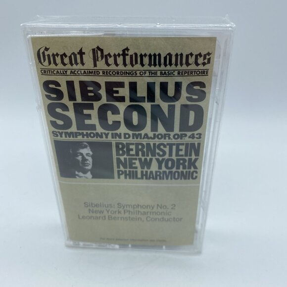 Sibelius Second Symphony in D Major Op 43 Bernstein NY Philharmonic Cassette NEW - Picture 1 of 4